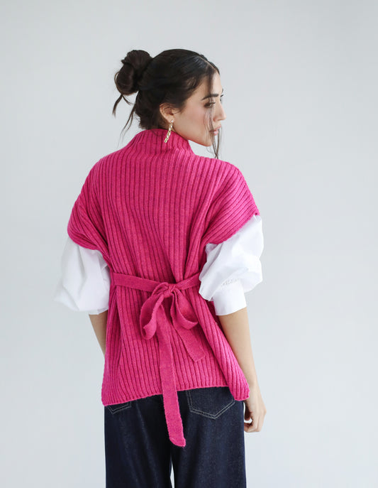 Sun Dazed Knit Vest - Fuchsia