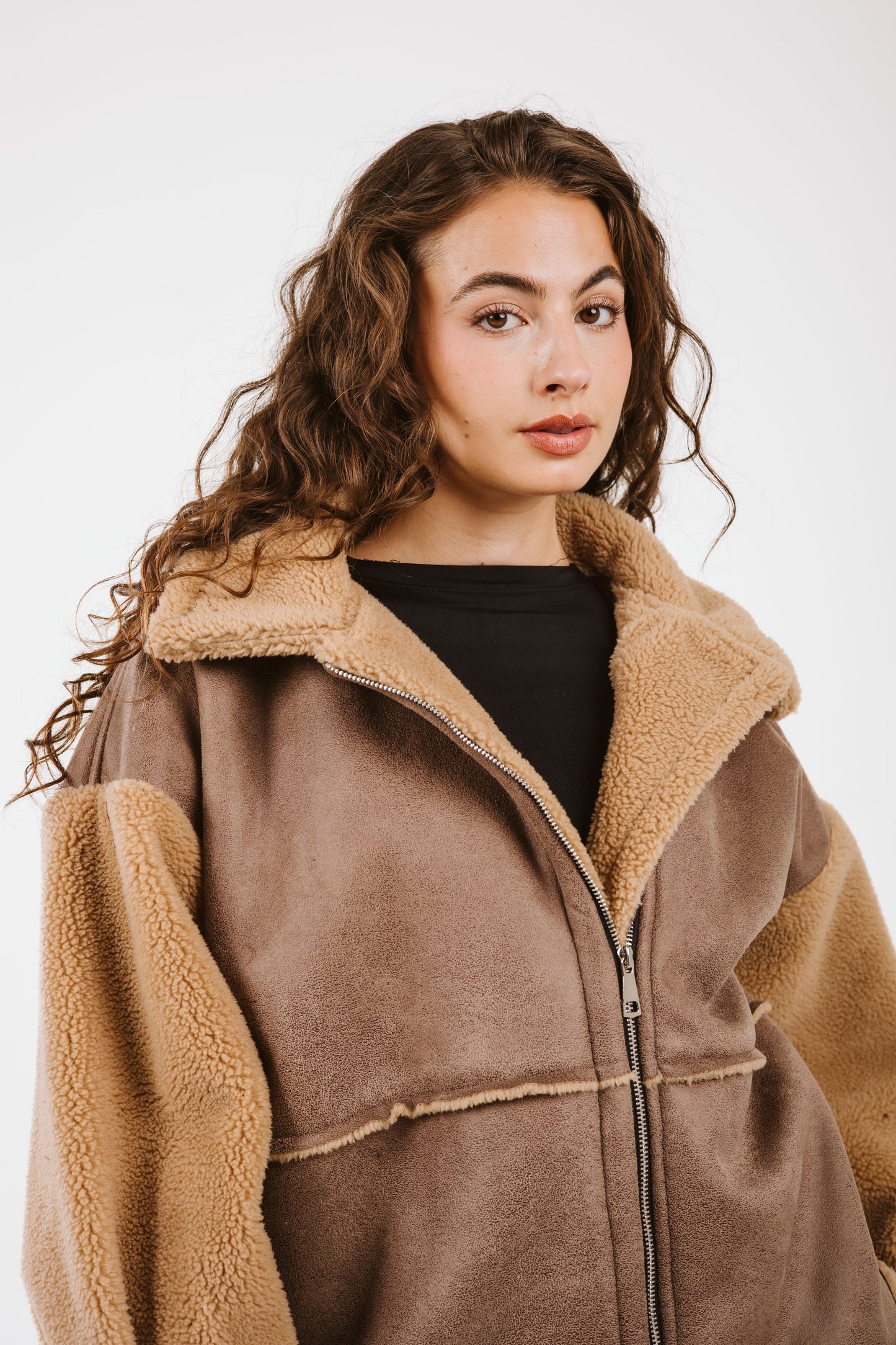 Cozy Reversible Coat - Cafe