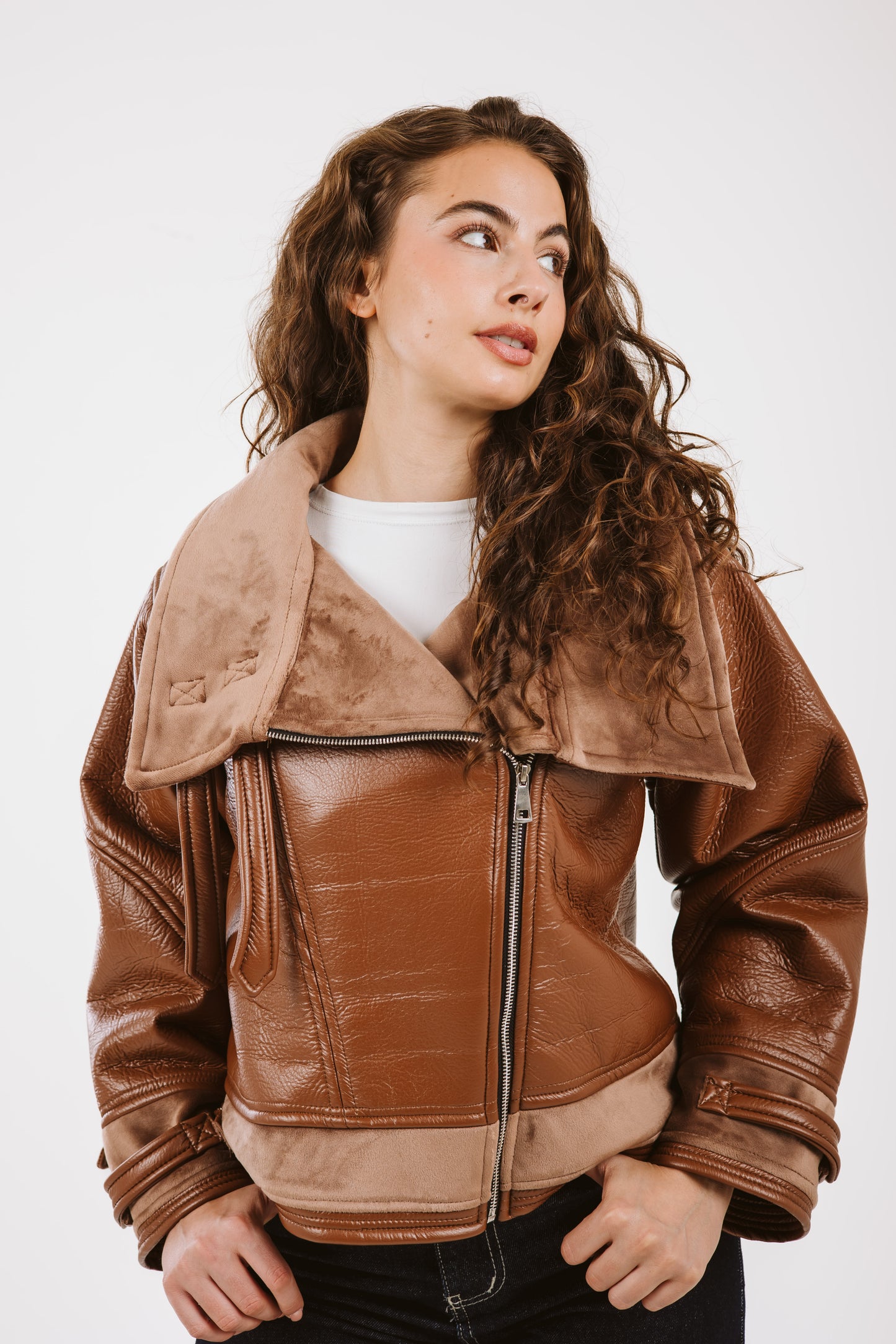 Talk of The Town Leather Jacket - Brown