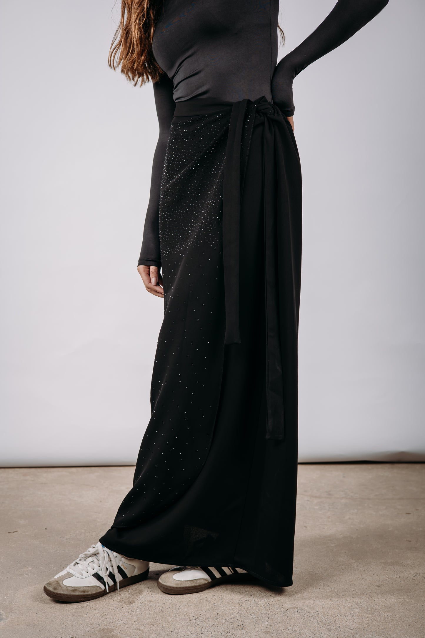 Stardust Wrap Skirt in Black