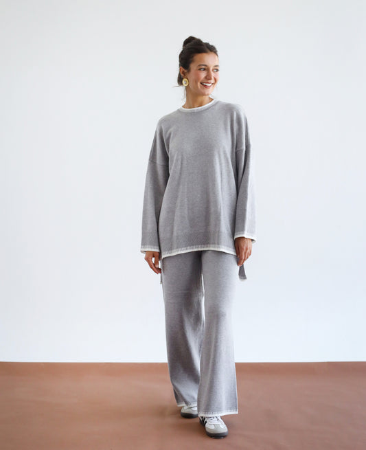 Minding My Business Knit Set - Grey