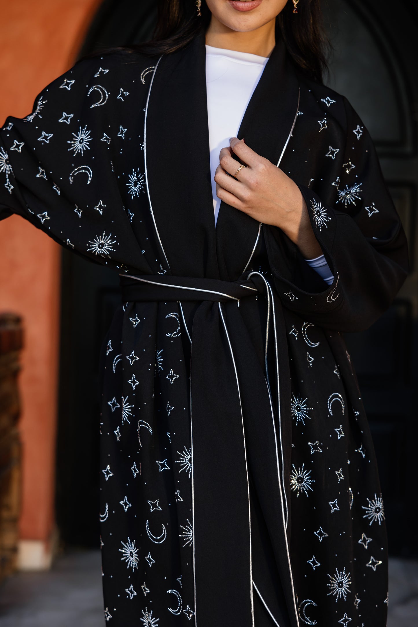 Over The Moon Kaftan in Black