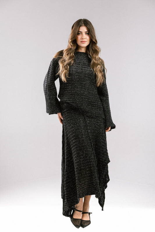 Shore Nights Crochet Skirt - Black