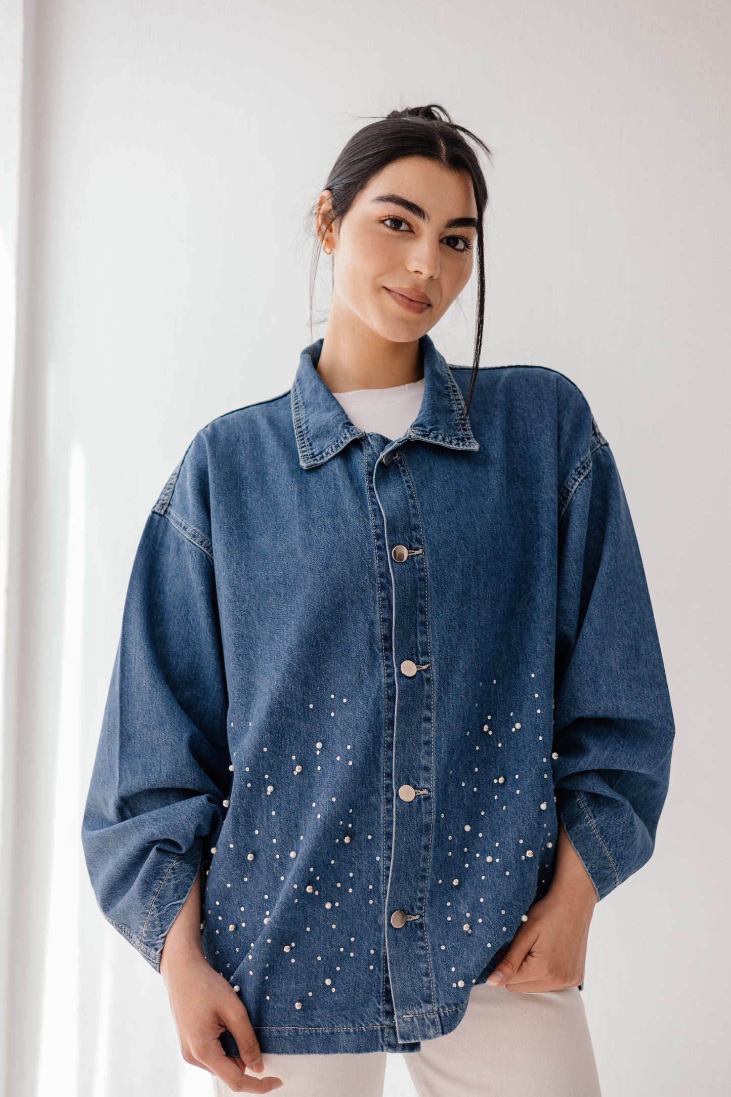 Rhinestones Denim Shirt
