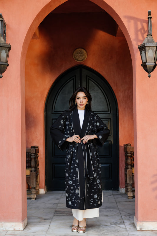 Over The Moon Kaftan in Black