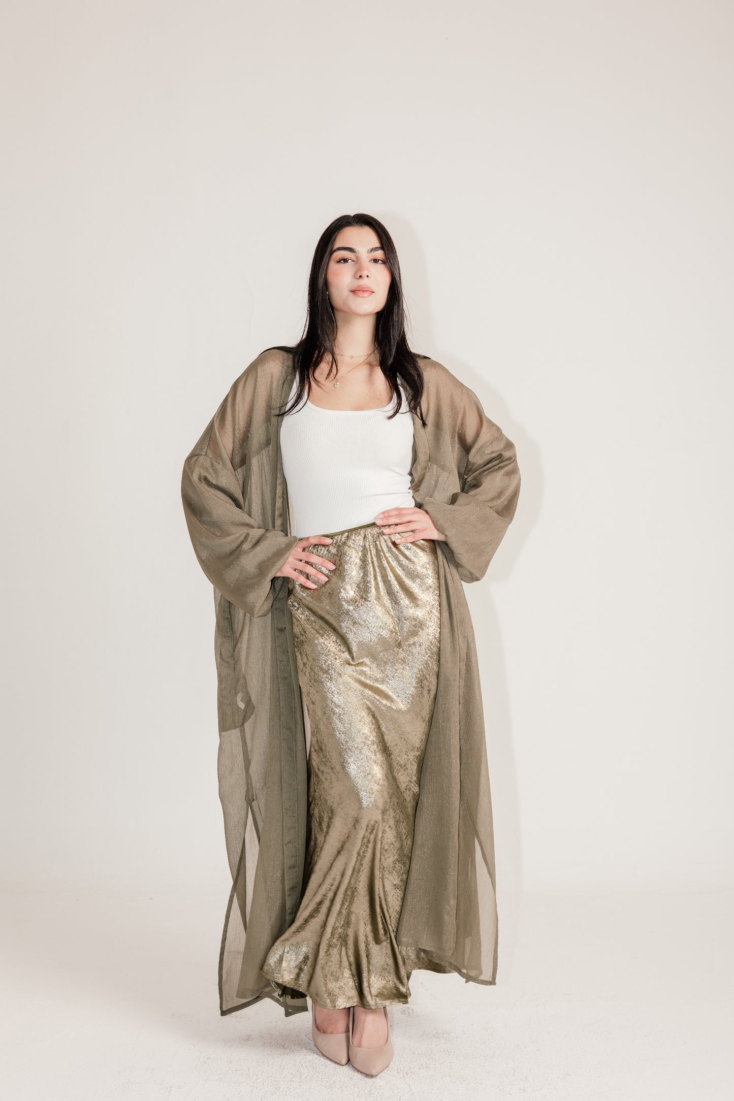 Shimmery Skirt in Olive