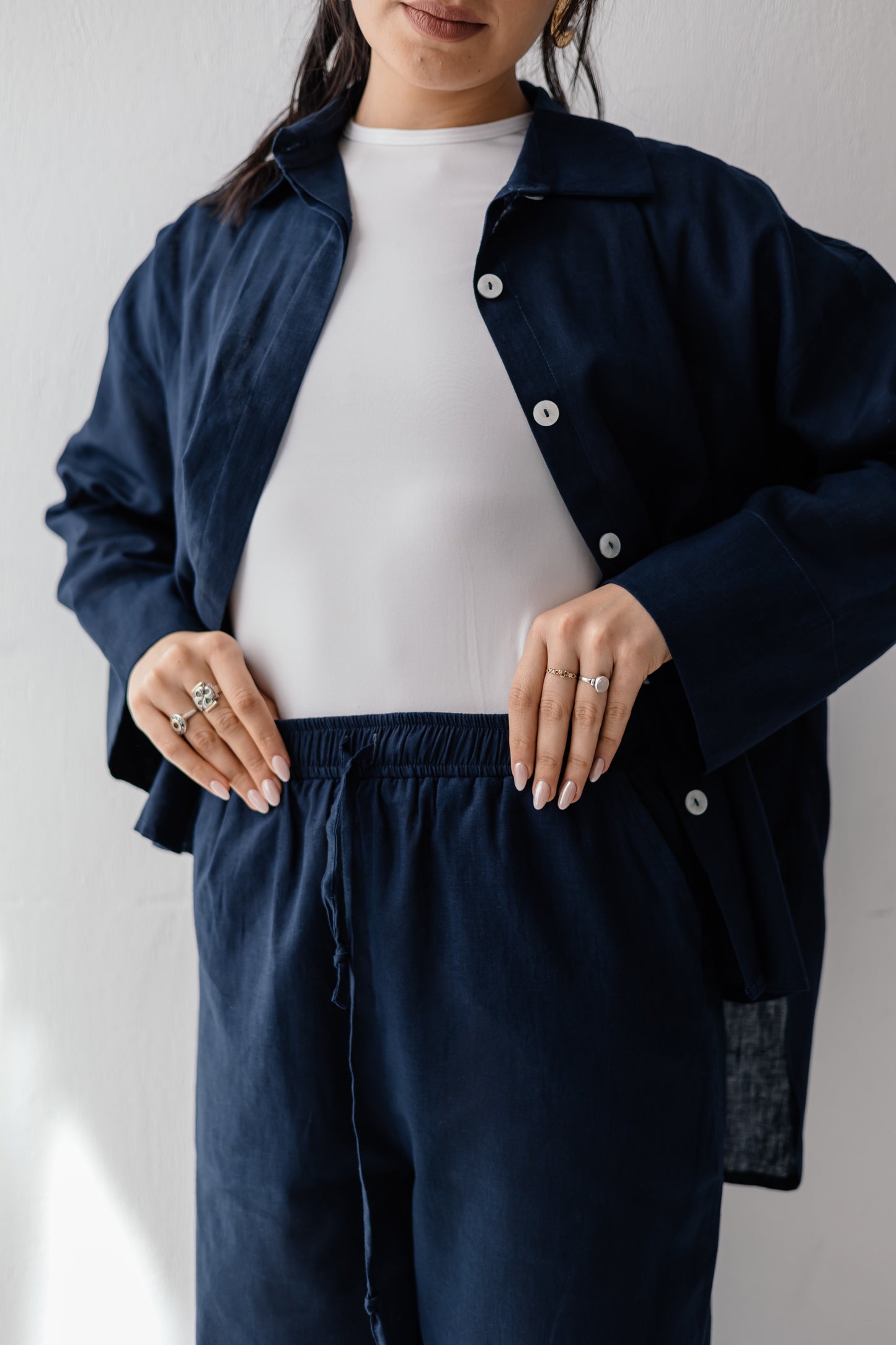 Linen Pants in Navy