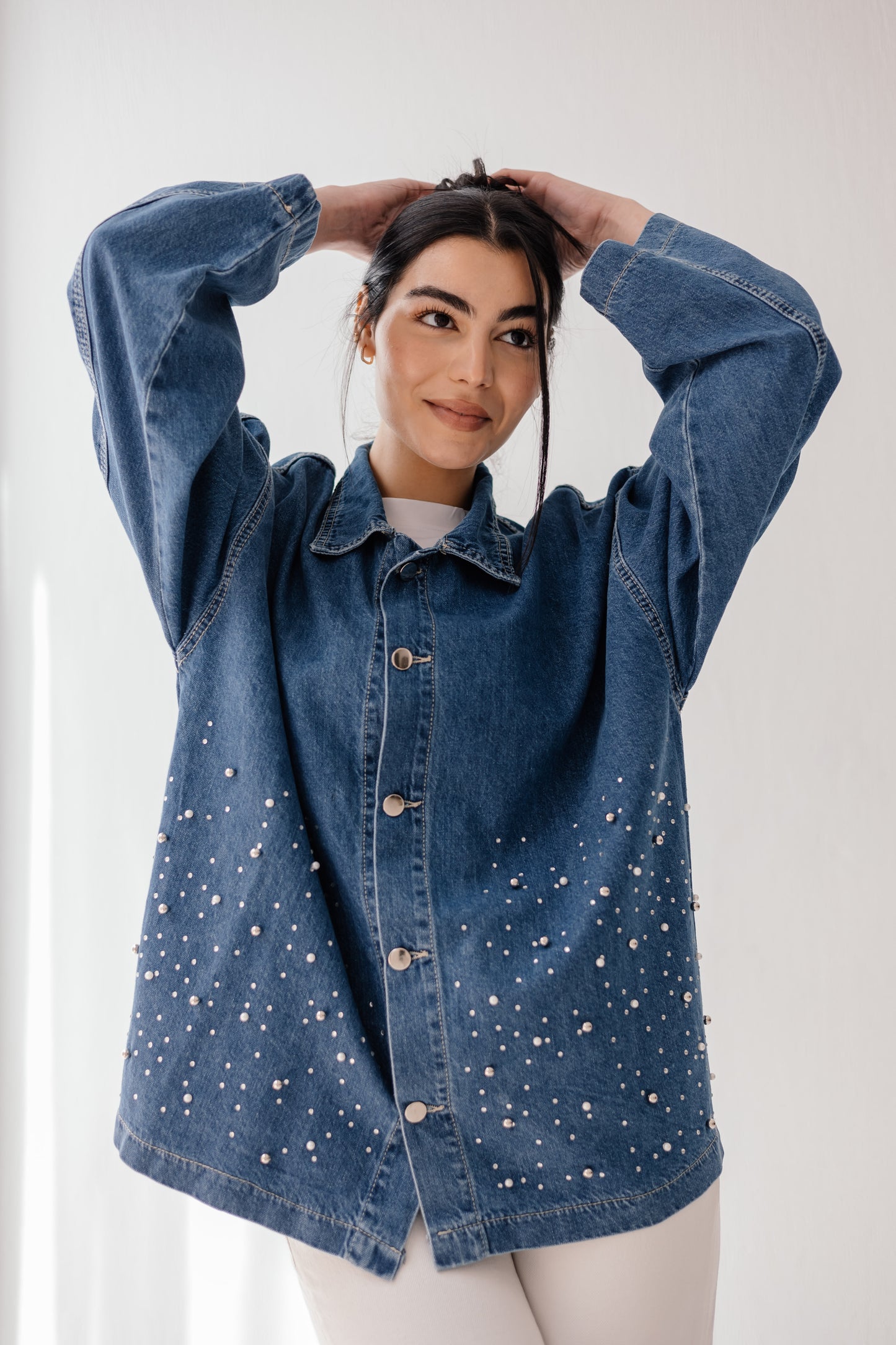 Rhinestones Denim Shirt