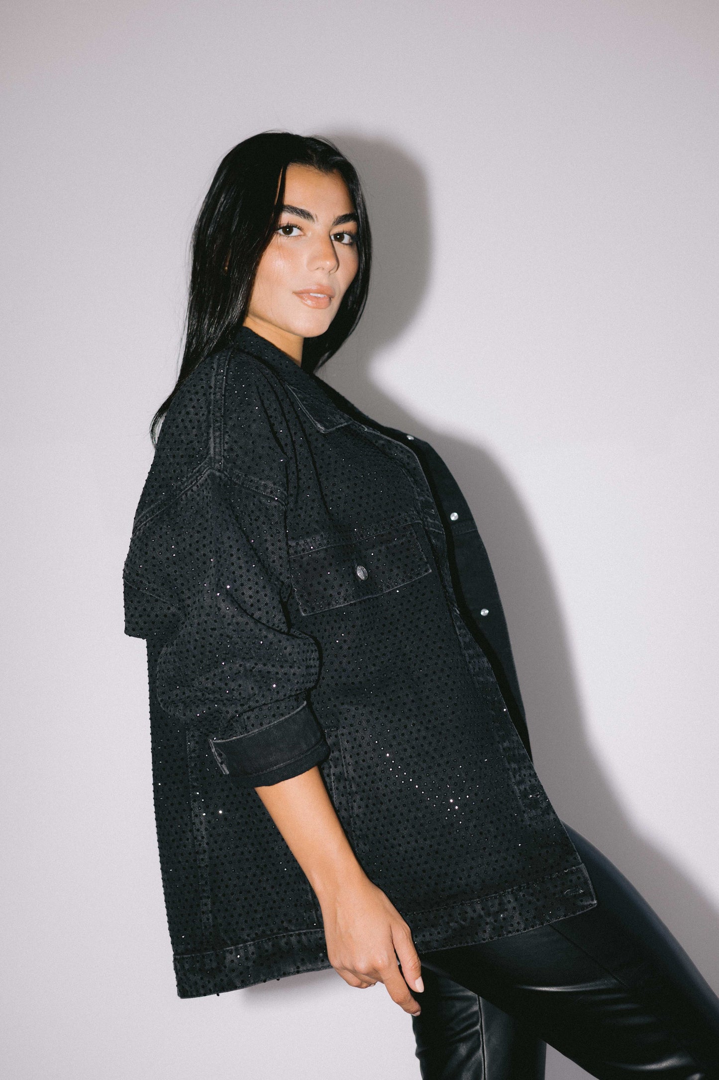 You’re A Gem Denim Jacket in Black