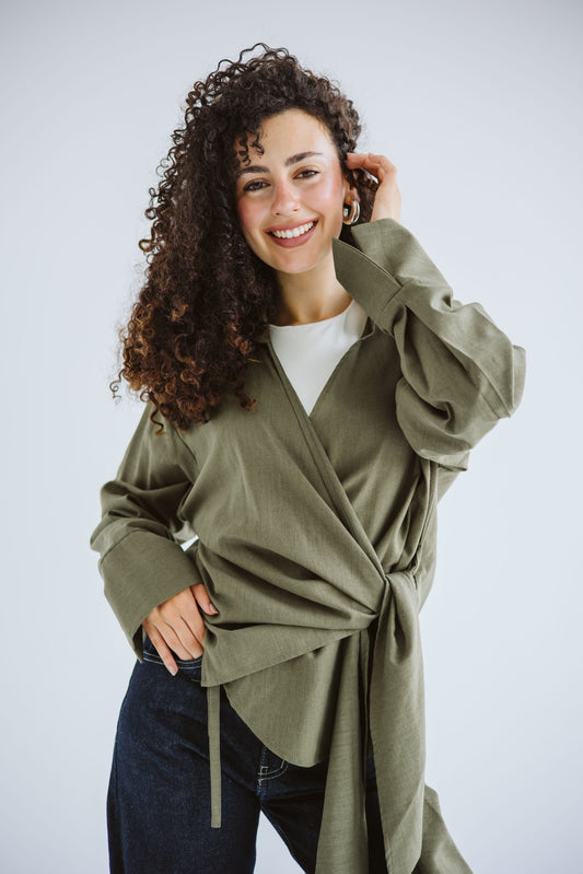 Wrapped In A Dream Top - Olive