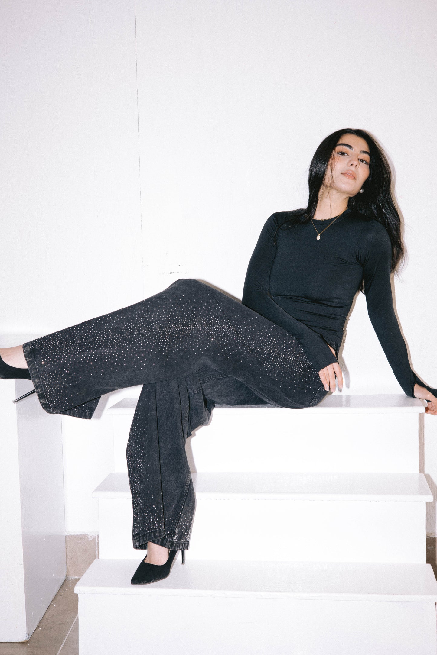 Stargazer Denim Pants in Black