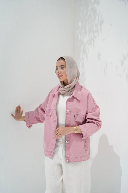 You’re A Gem Denim Jacket in Pink