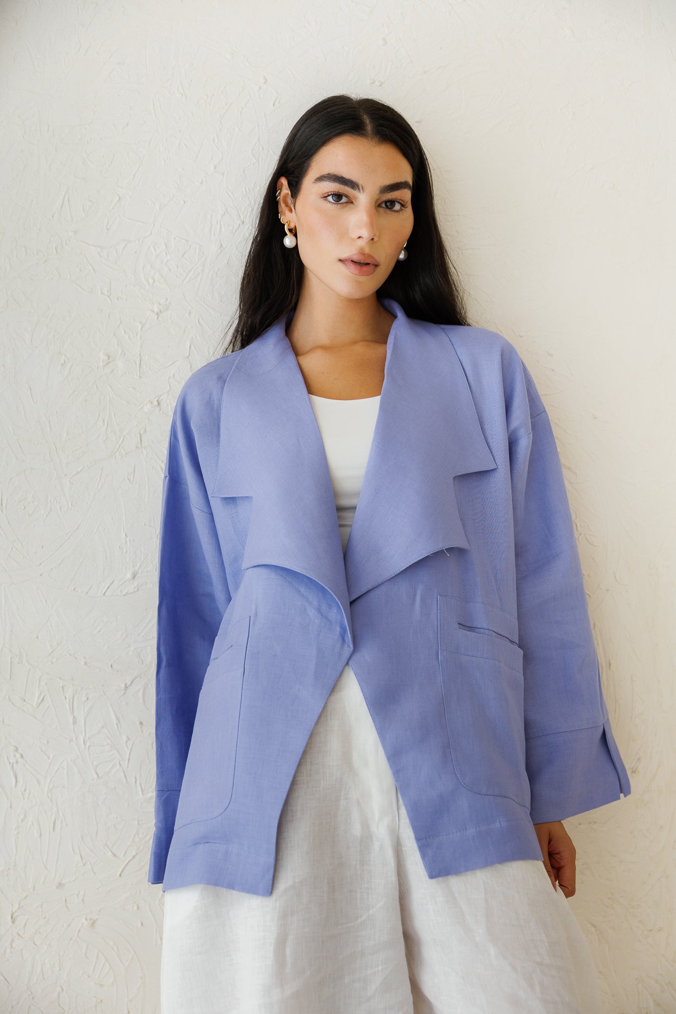 Full of Sunshine Linen Cardigan - Dusty Blue
