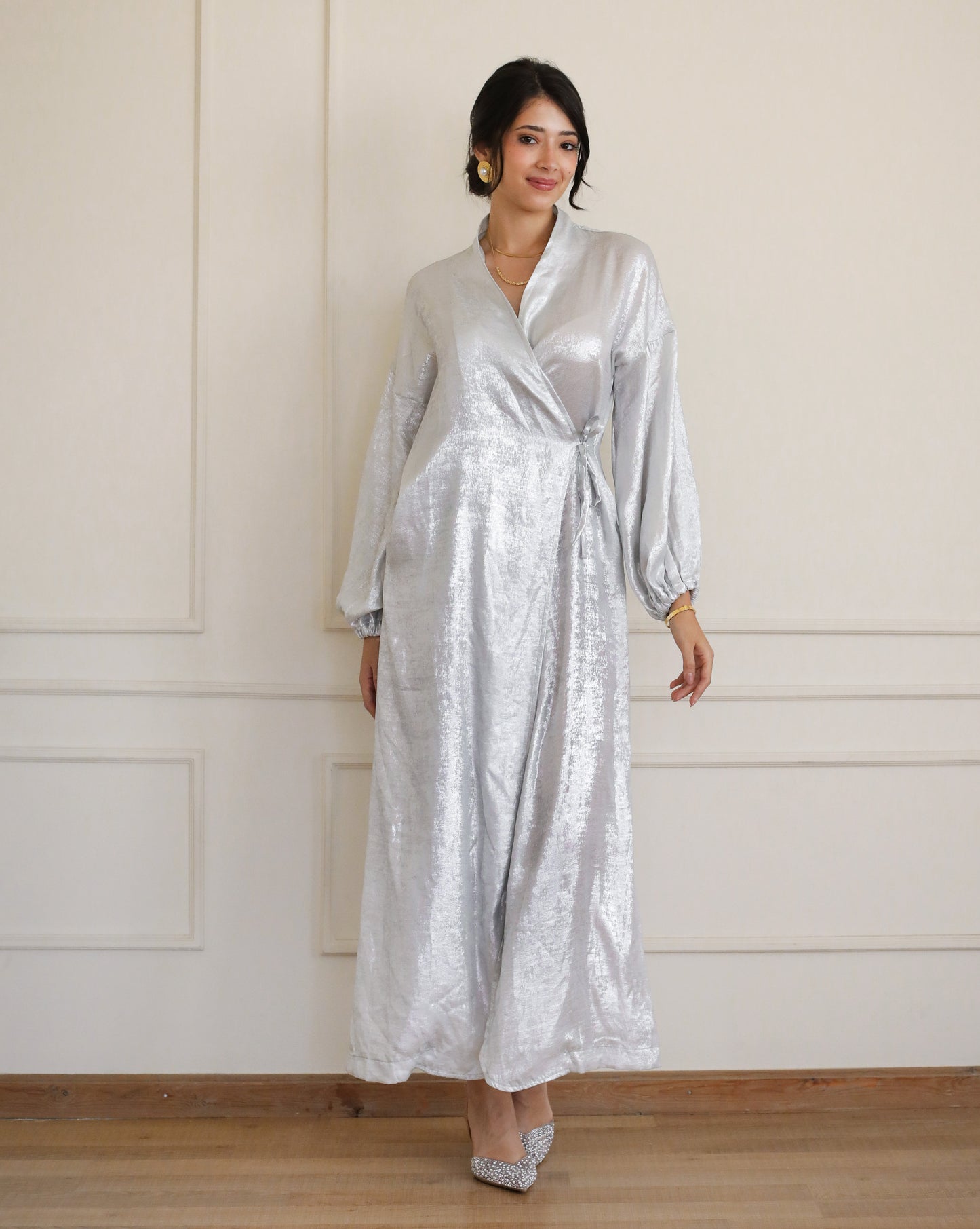 Wrapped in Love Dress - Silver