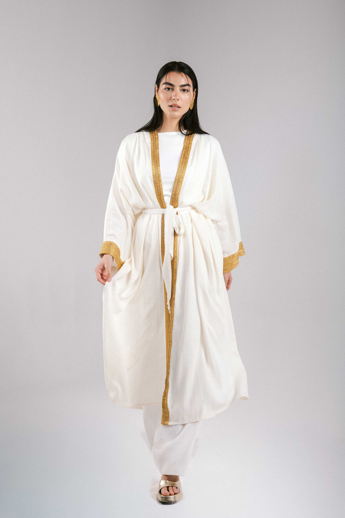 Marrakesh Linen Kaftan in White
