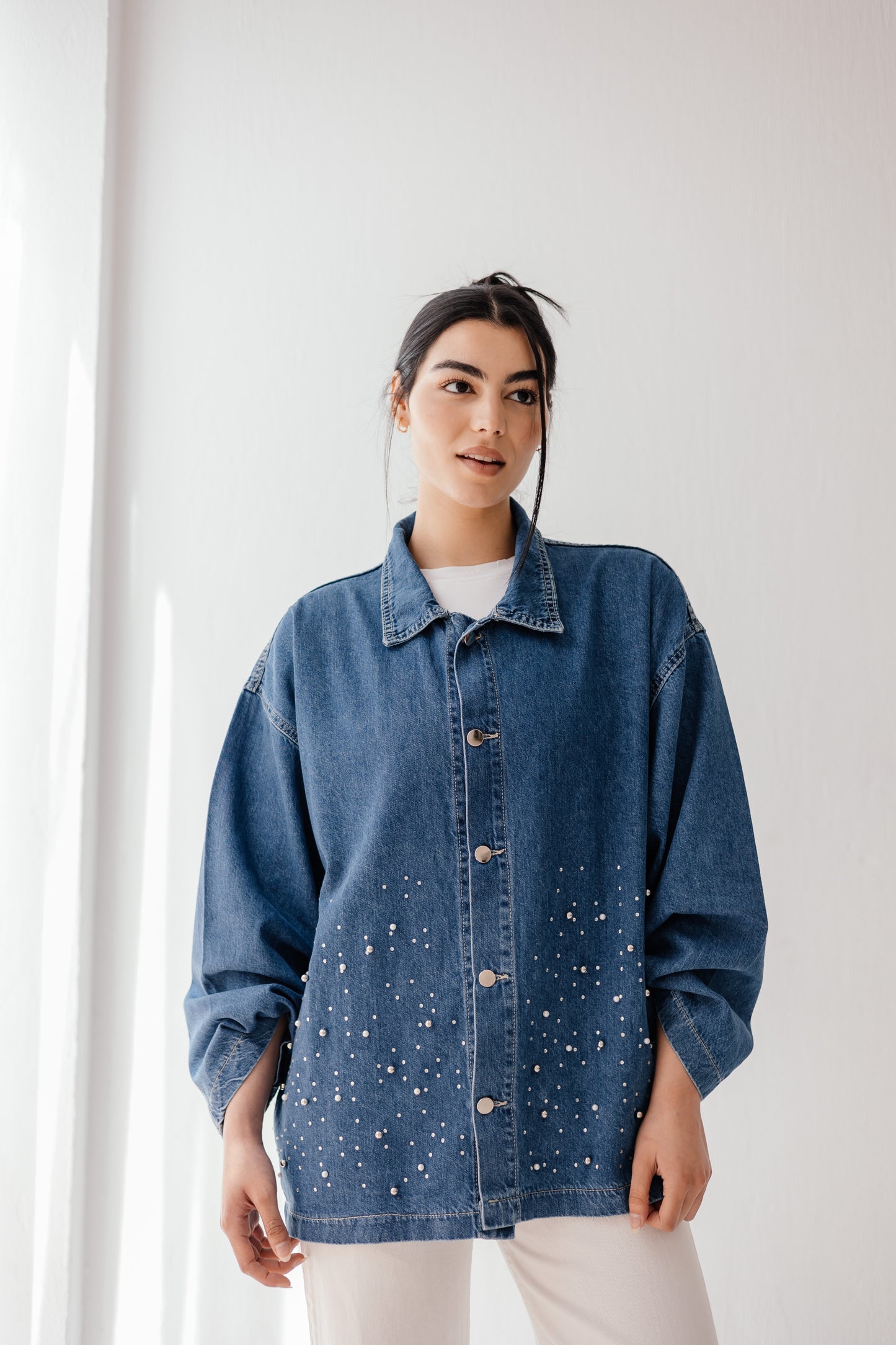 Rhinestones Denim Shirt