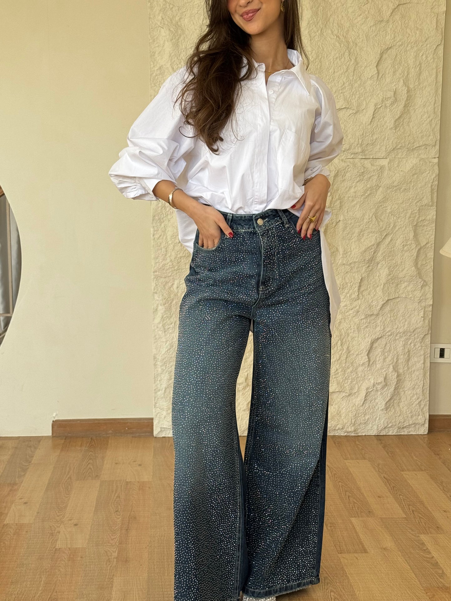 All Eyes On You Denim Pants - Dark Blue