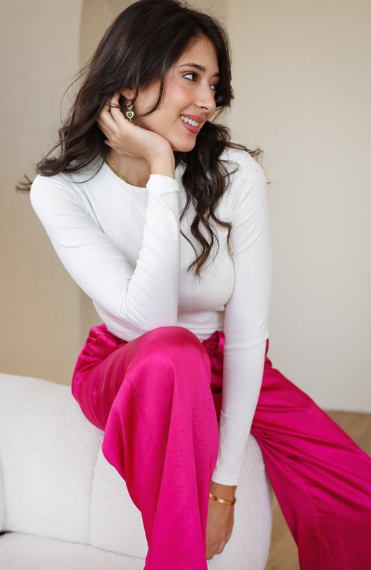 Beyond Basic Long Sleeve Top - Off-White