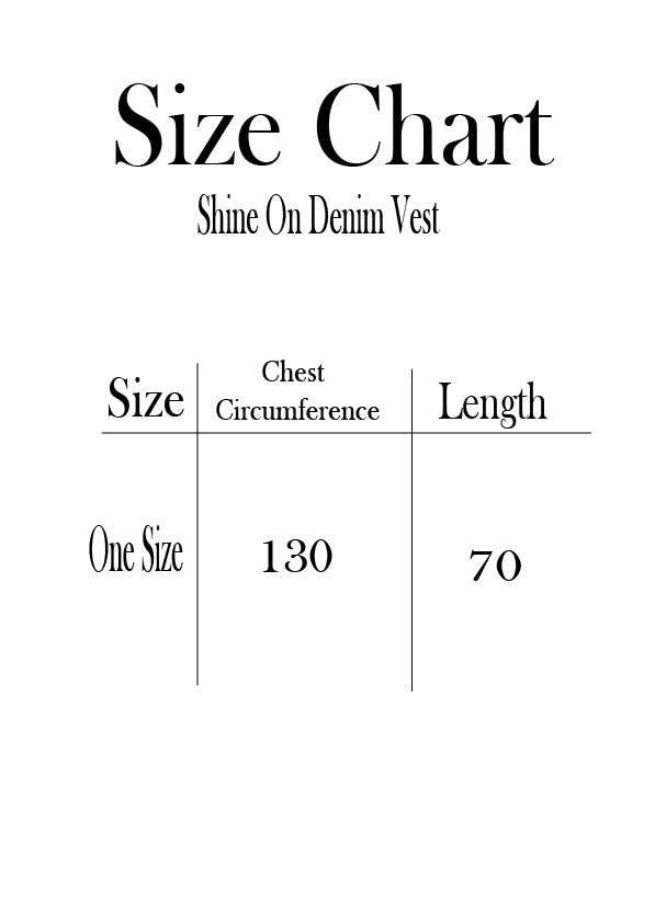 Shine On Denim Vest - Black