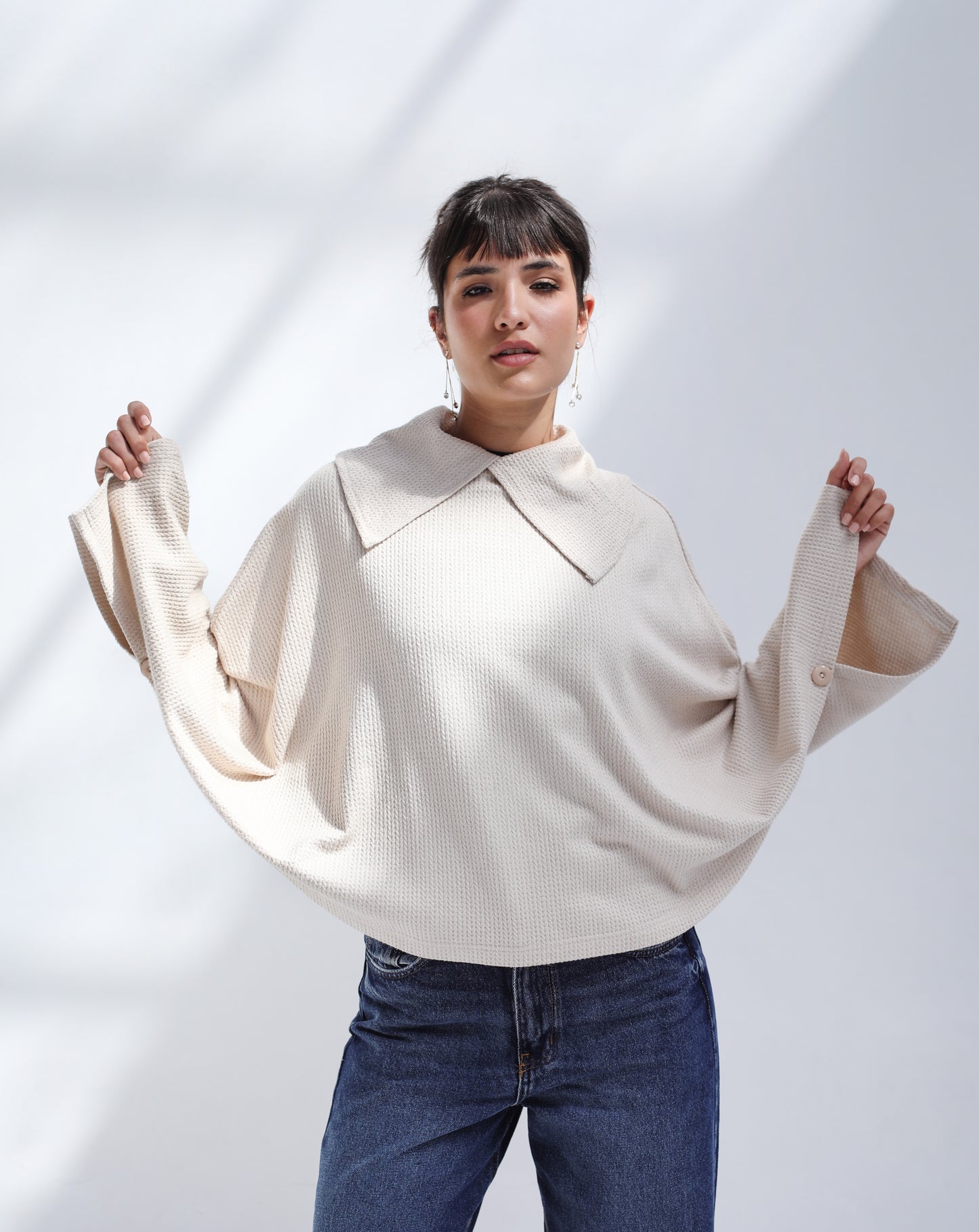 Wonderlust Knit Cape - Oatmilk