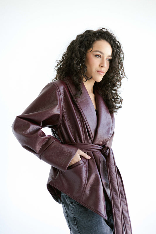 Risk Taker Leather Jacket - Burgundy