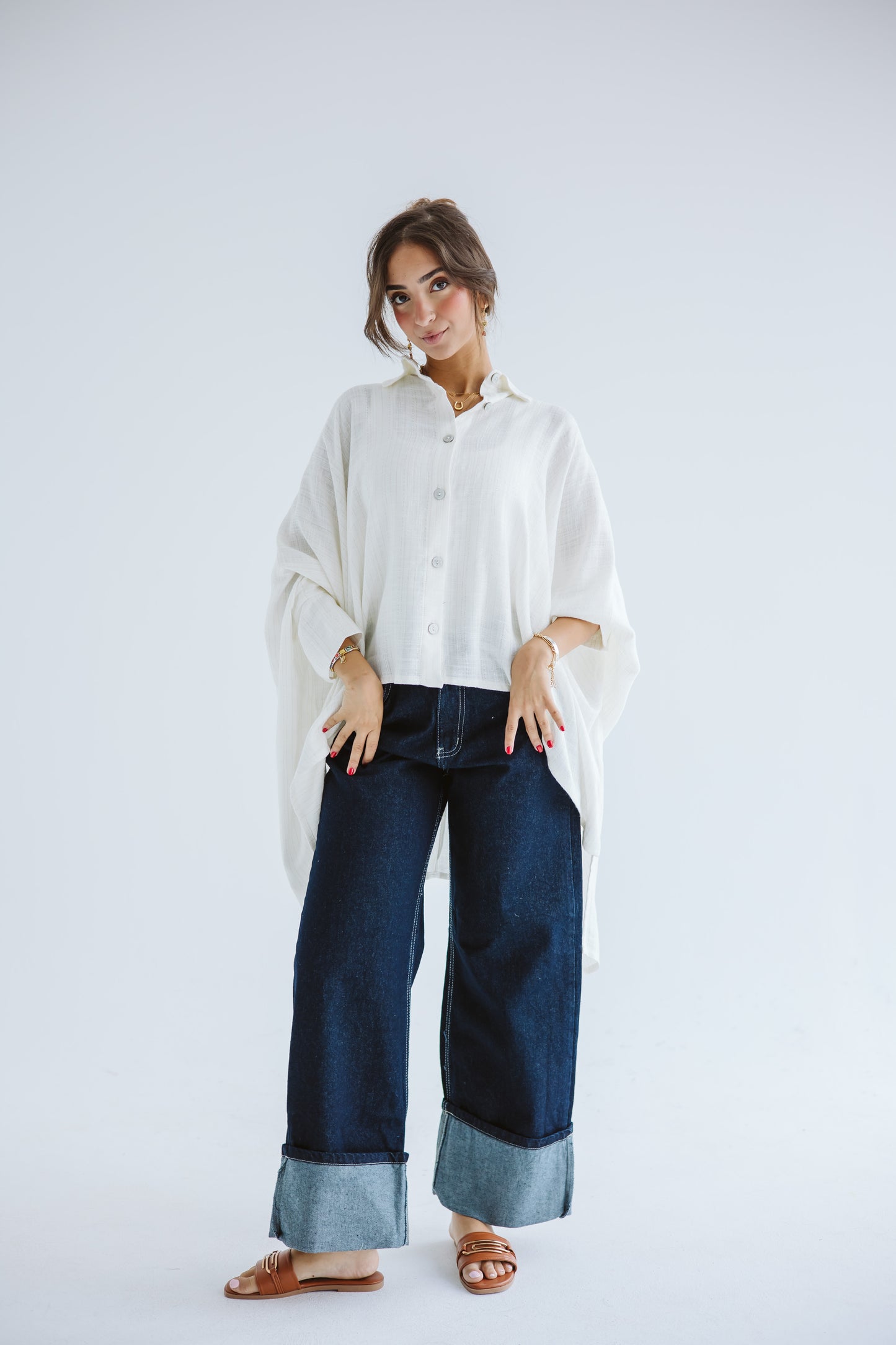 Giving Joy Linen Cape in White