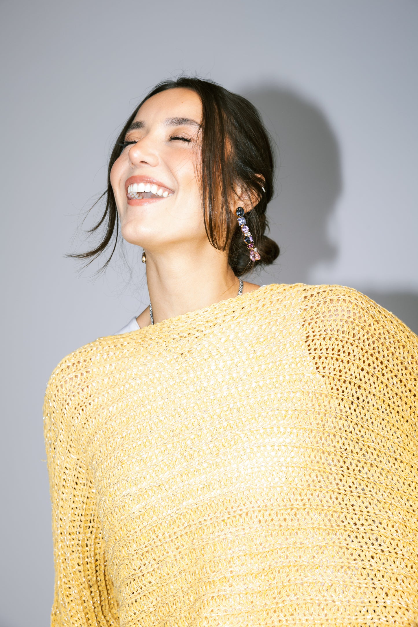 Seen At Sunset Crochet Cape in Yellow