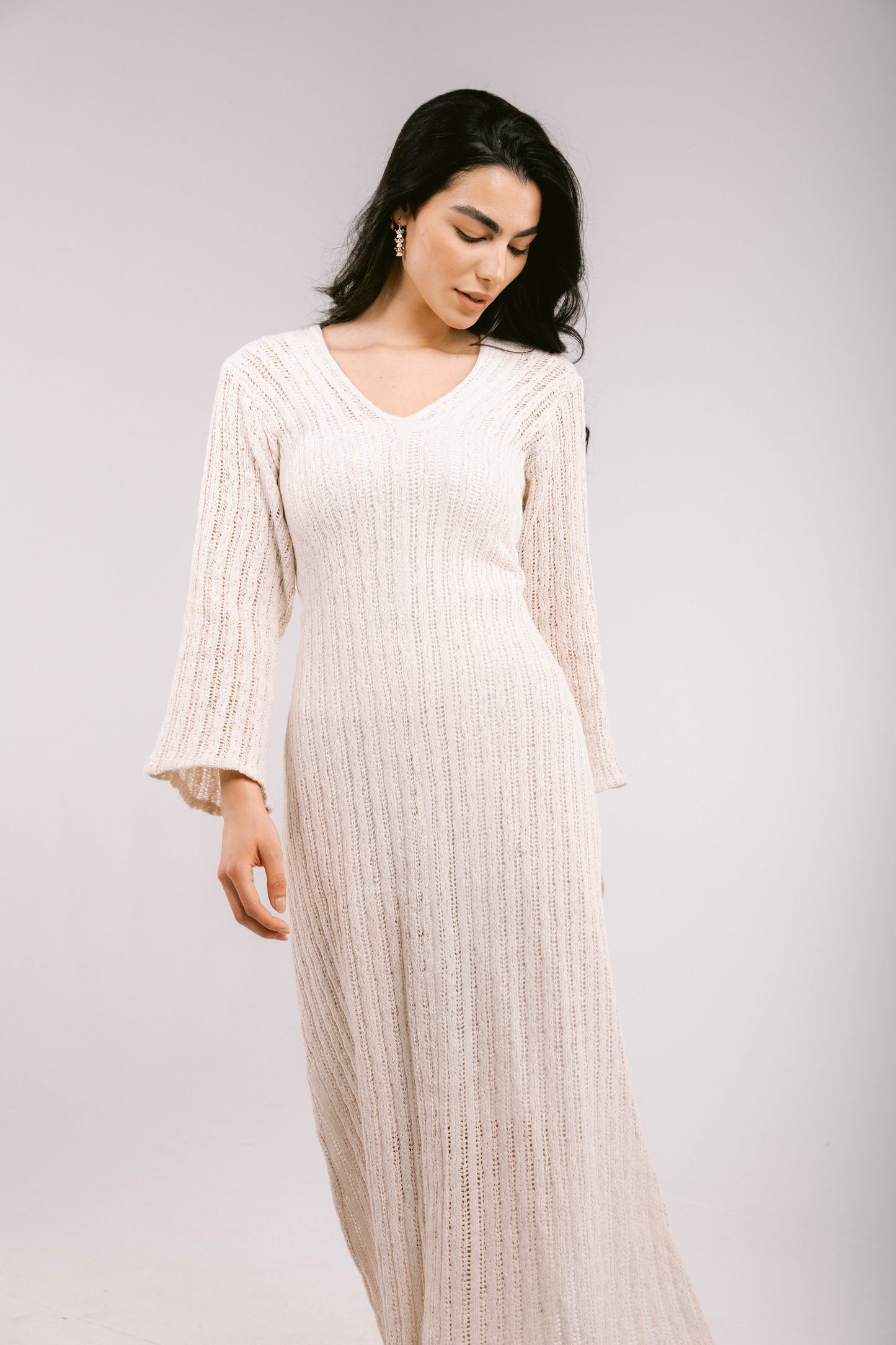 Sun Rays Crochet Dress - Off-White