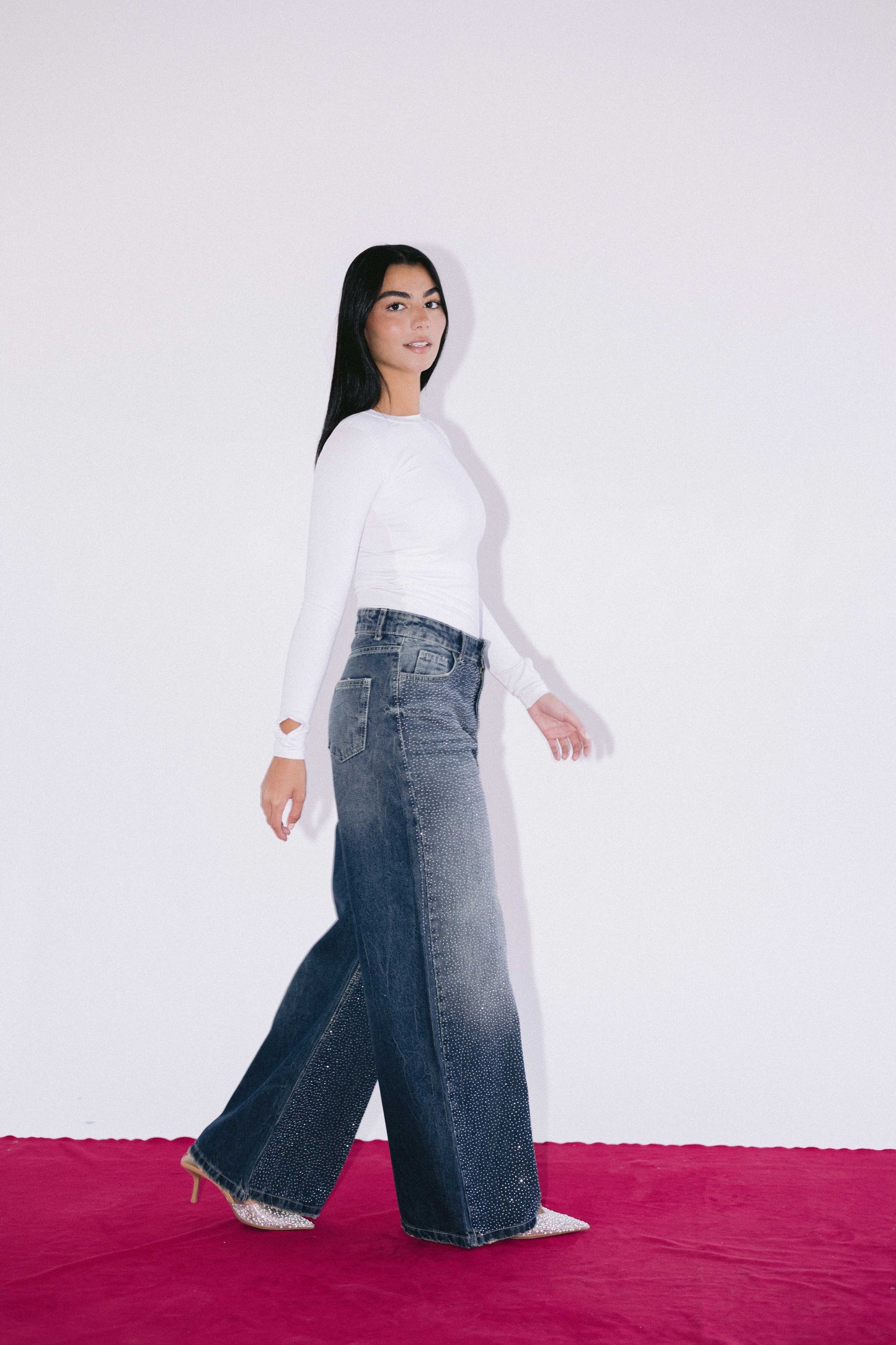 All Eyes On You Denim Pants - Dark Blue