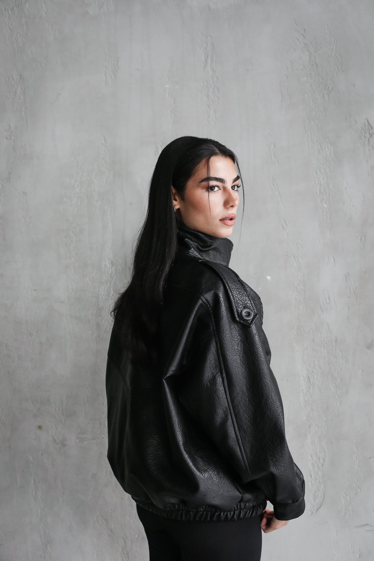 One of One Leather Biker Jacket - Black