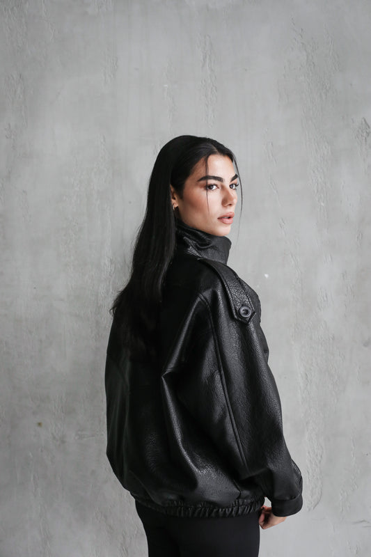 One of One Leather Biker Jacket - Black
