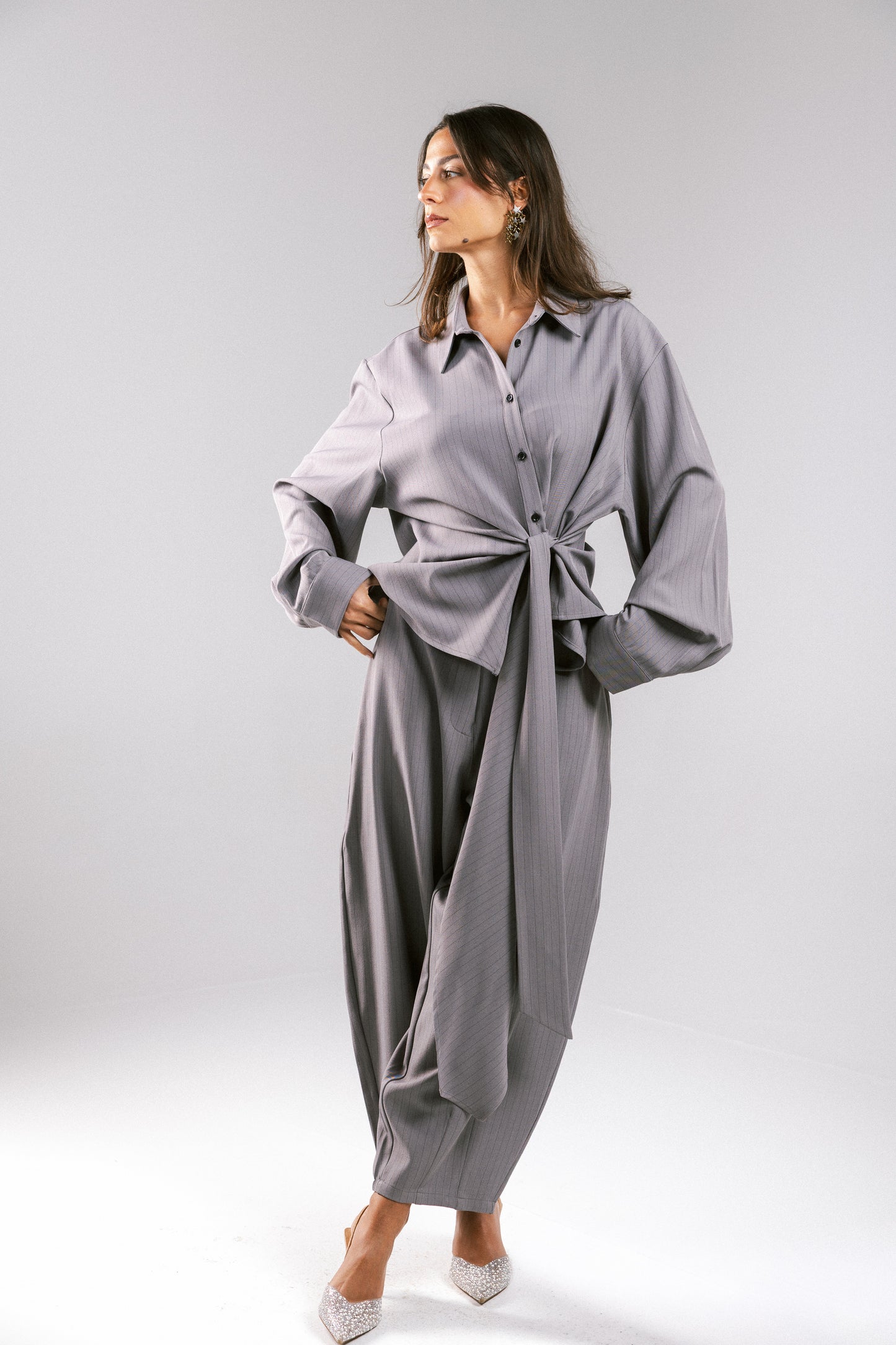 Knot Your Type Striped Set - Grey