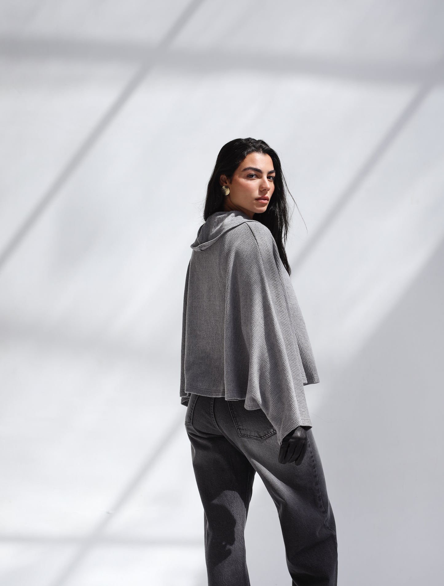 Wonderlust Knit Cape - Grey