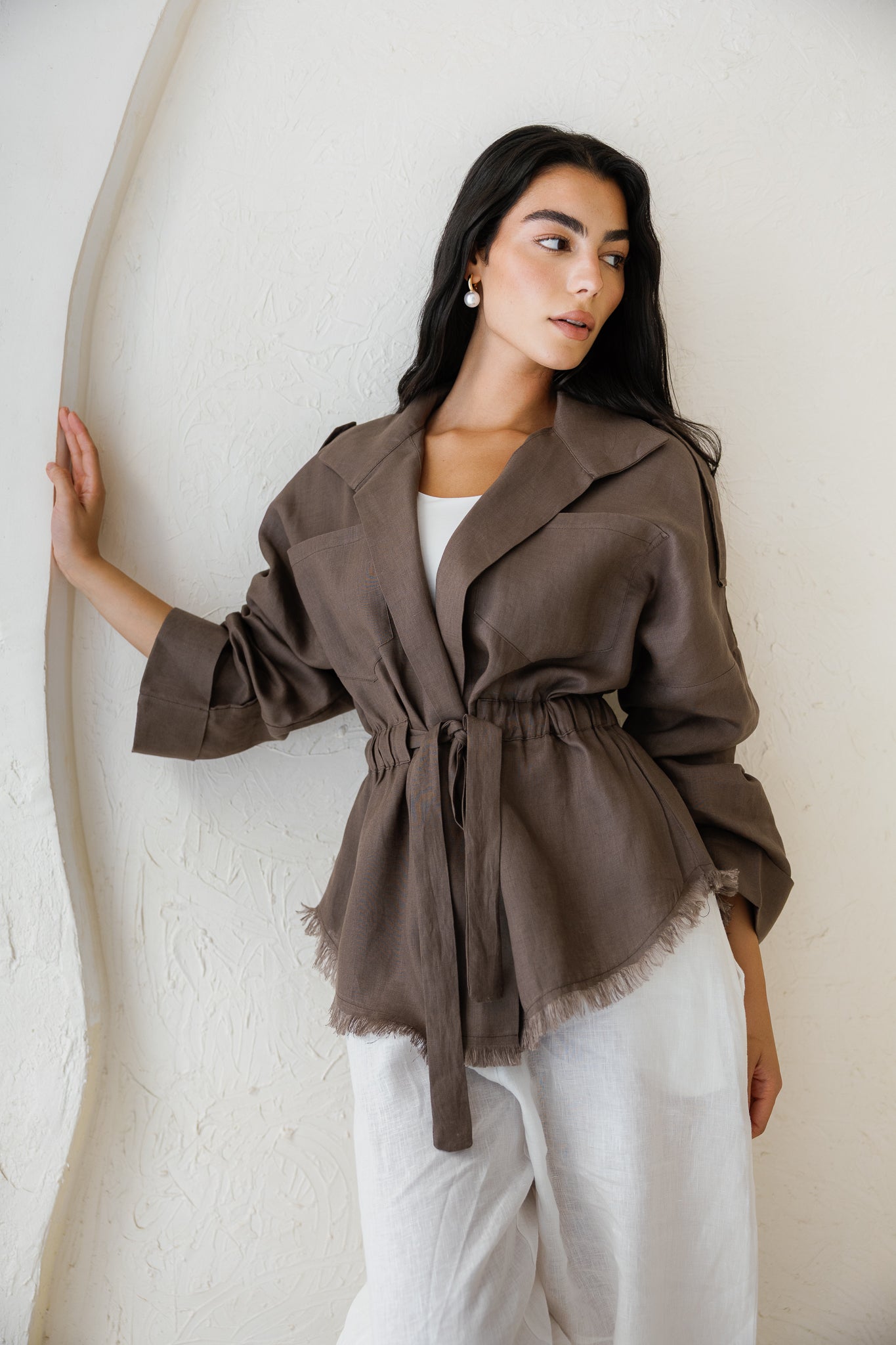 Amalia’s Signature Linen Top - Dusty Grey