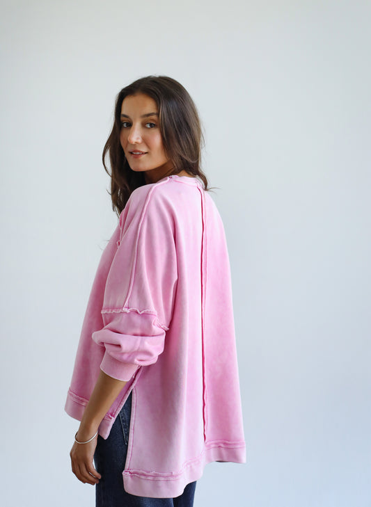Sweet Escape Sweatshirt - Washed Pink