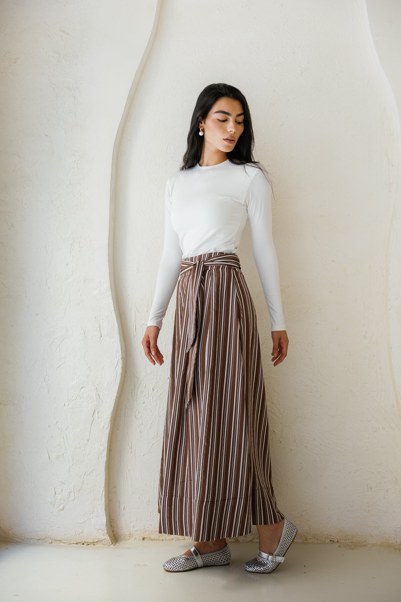 Your Favorite Striped Skirt - Brown