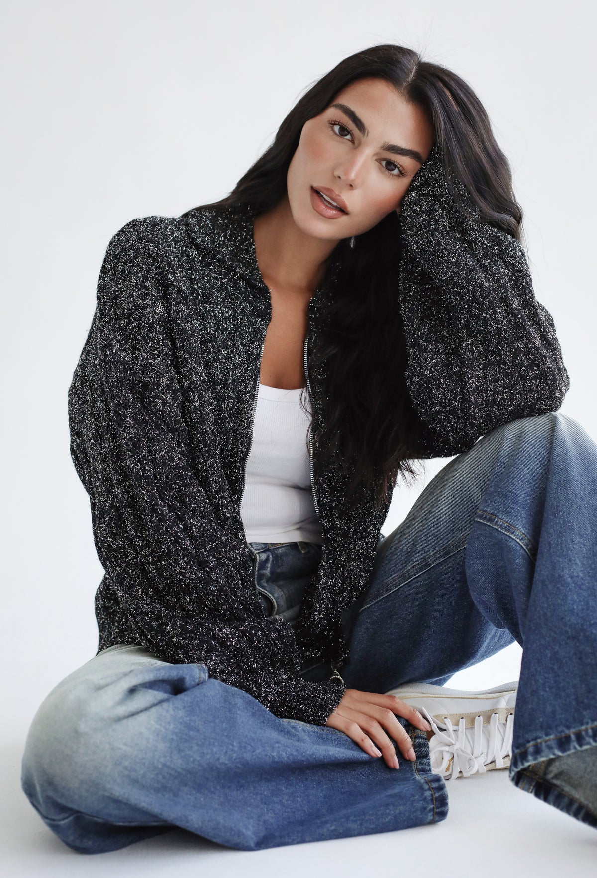 Too good to take off knit sweater - Black