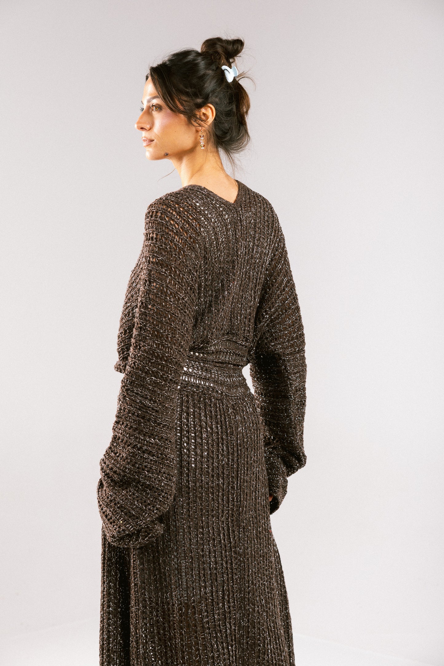 Sunbeam Crochet Coverup Dress - Brown