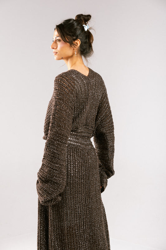 Sunbeam Crochet Coverup Dress - Brown