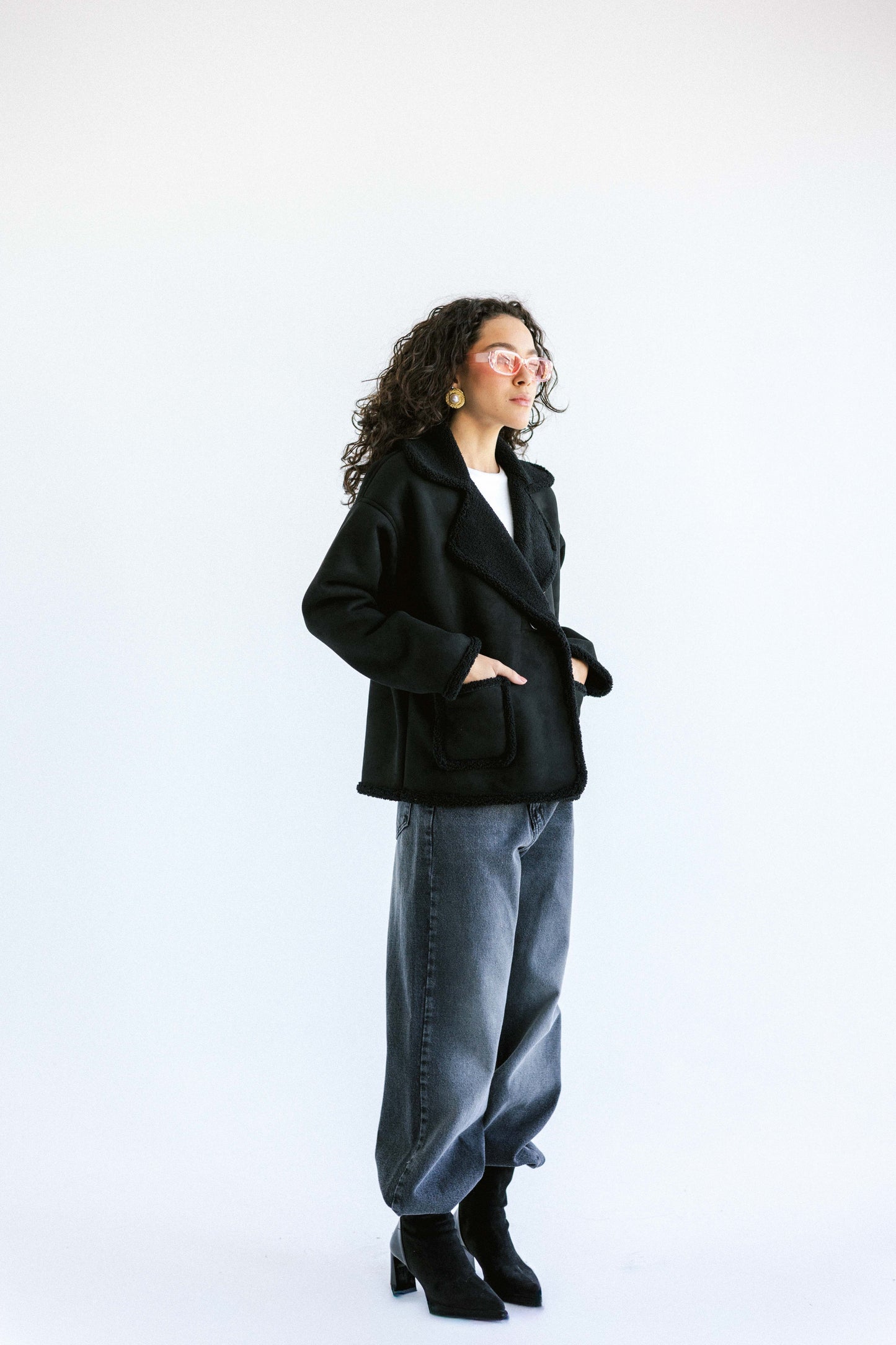 Warmth Shearling Jacket - Black