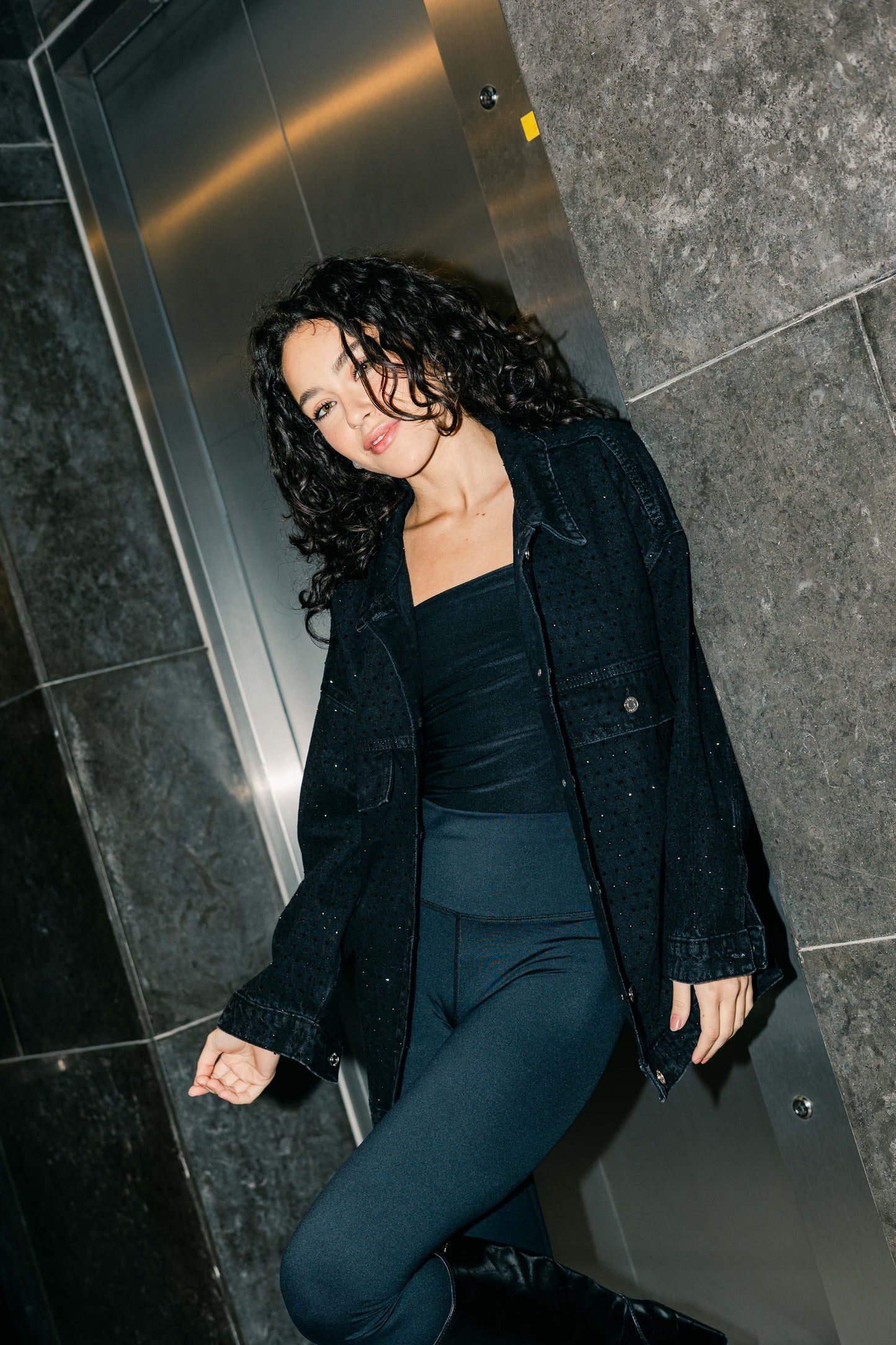 You’re A Gem Denim Jacket in Black