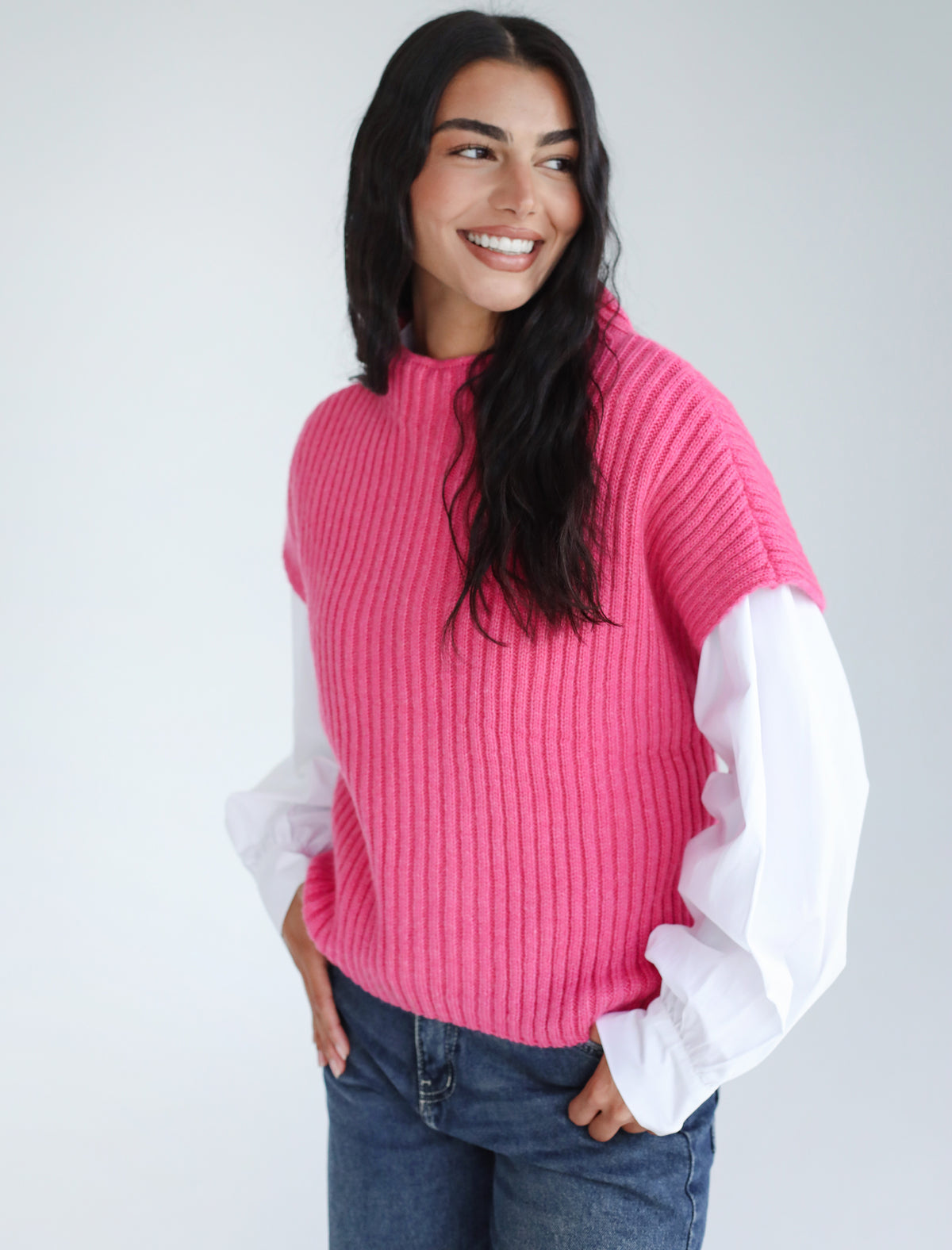 Sun Dazed Knit Vest - Bubblegum Pink