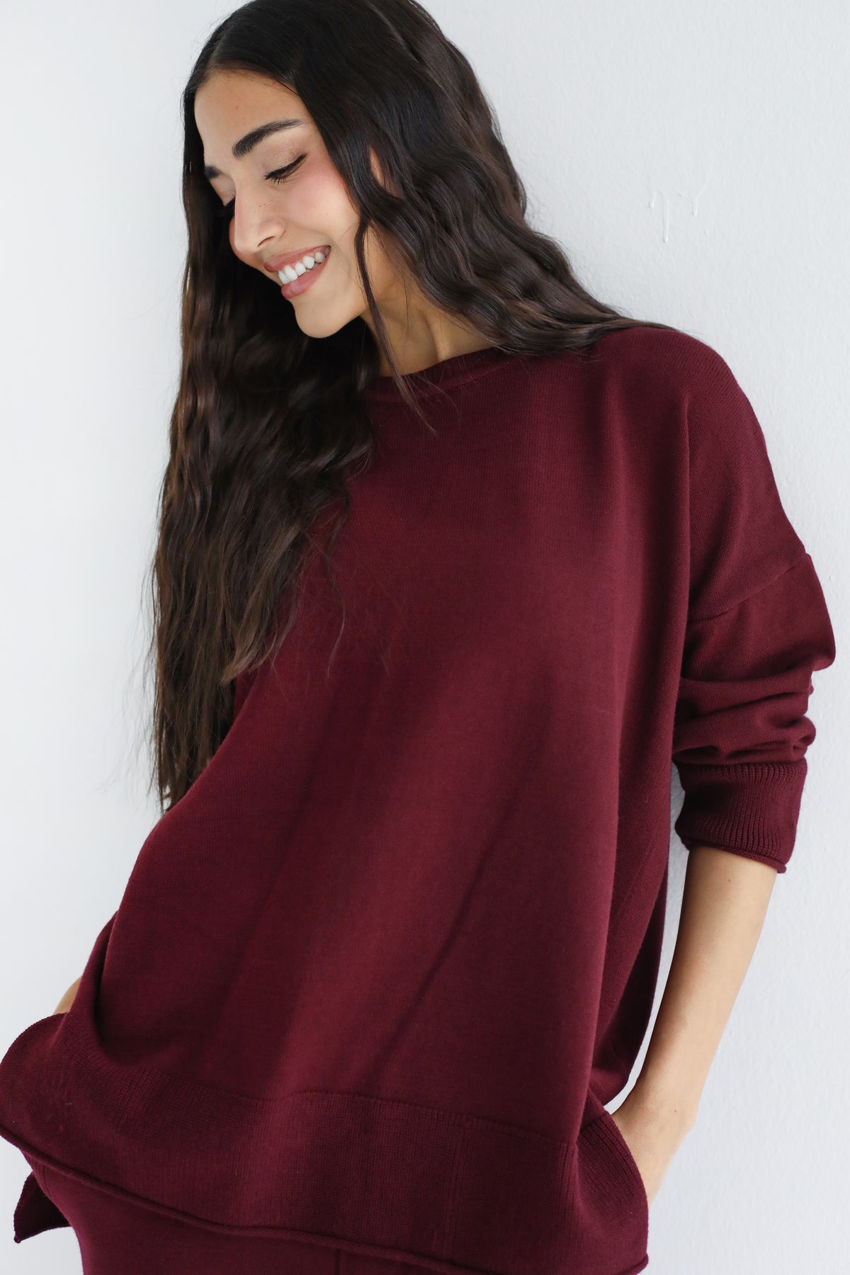 Good Feels Knit Set - Burgundy