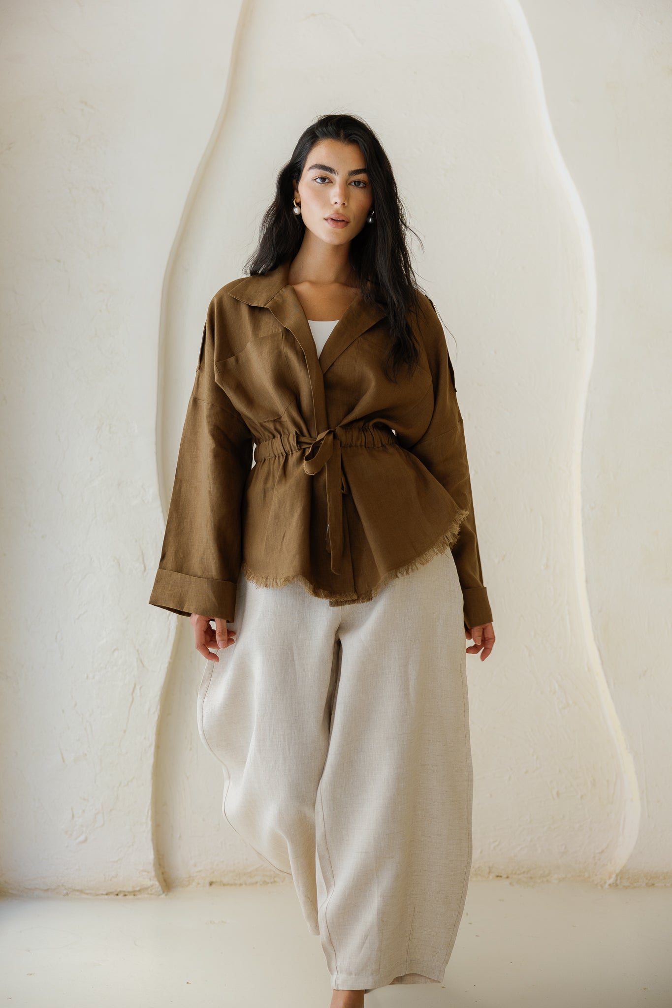 Amalia’s Signature Linen Top - Brown