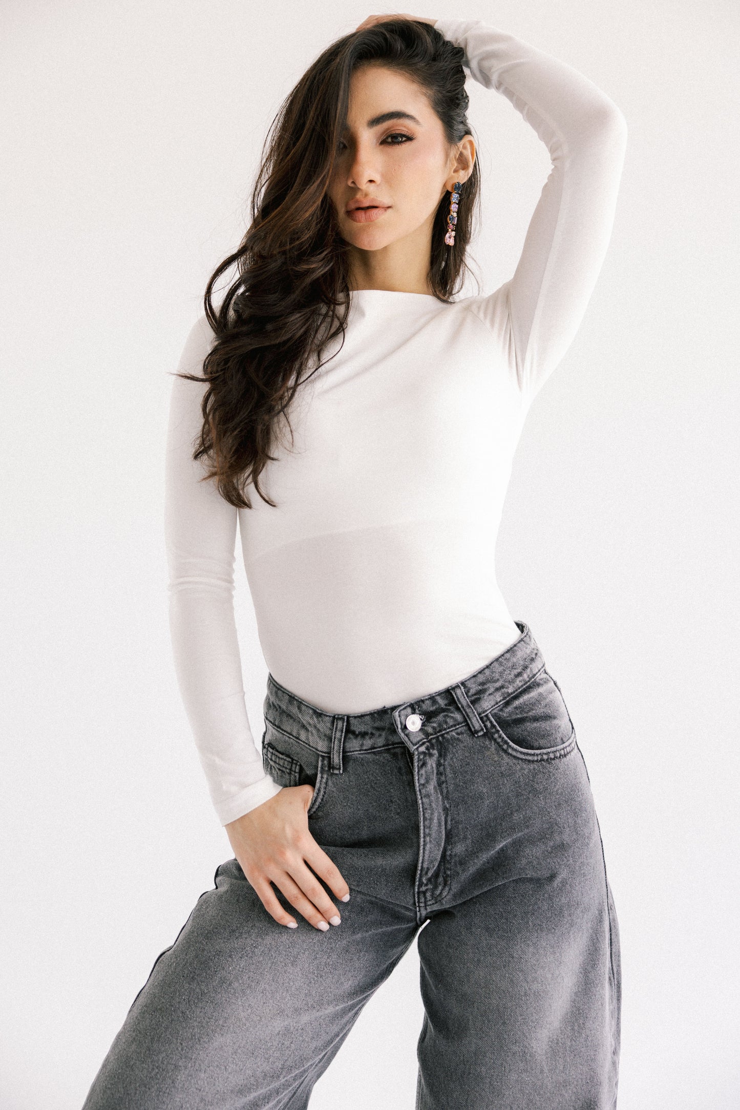 One and Only Balloon Denim Pants - Washed Grey