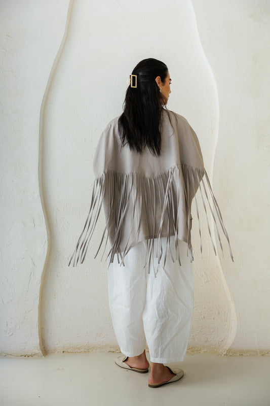 Summer Smiles Linen Top - Taupe