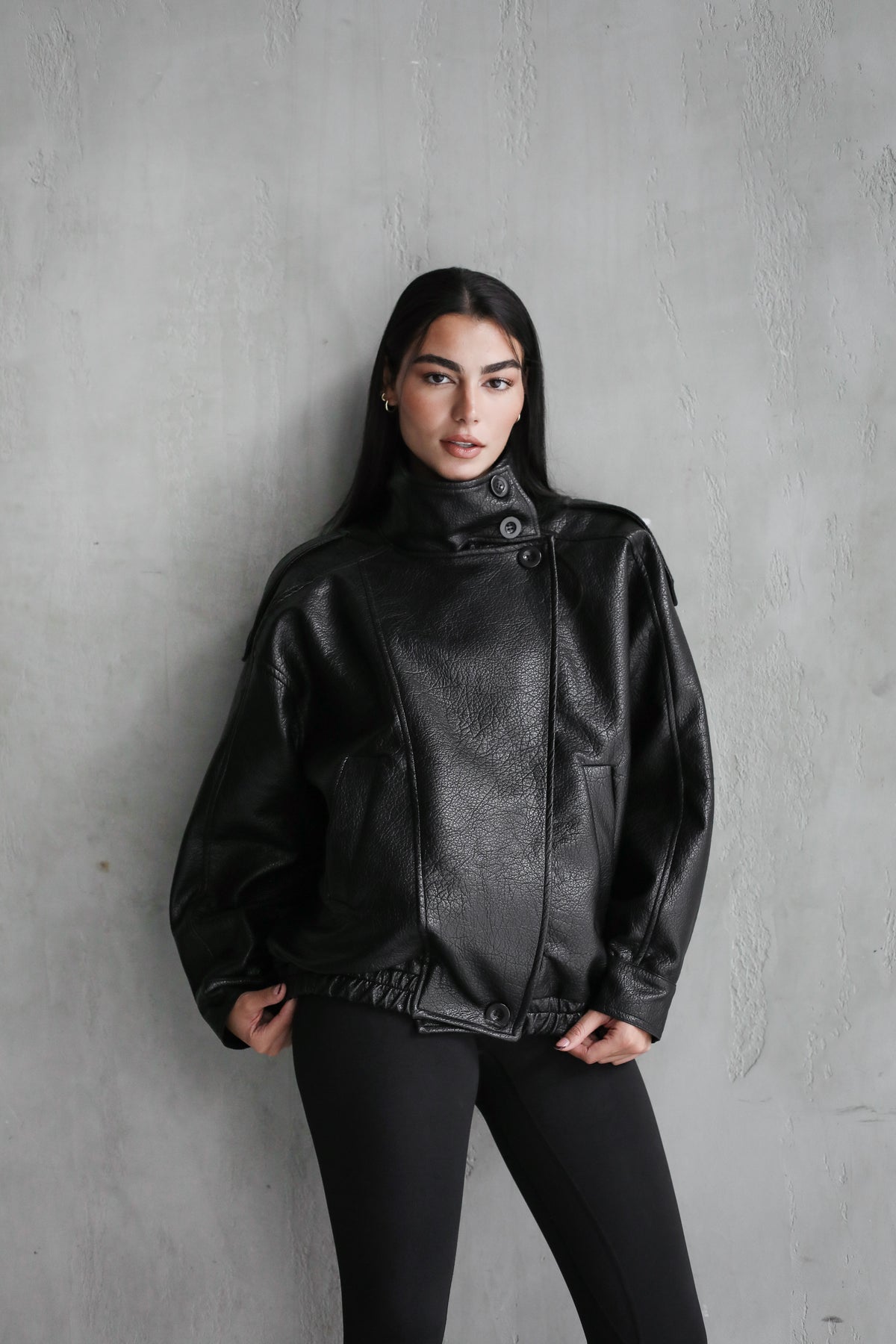 One of One Leather Biker Jacket - Black