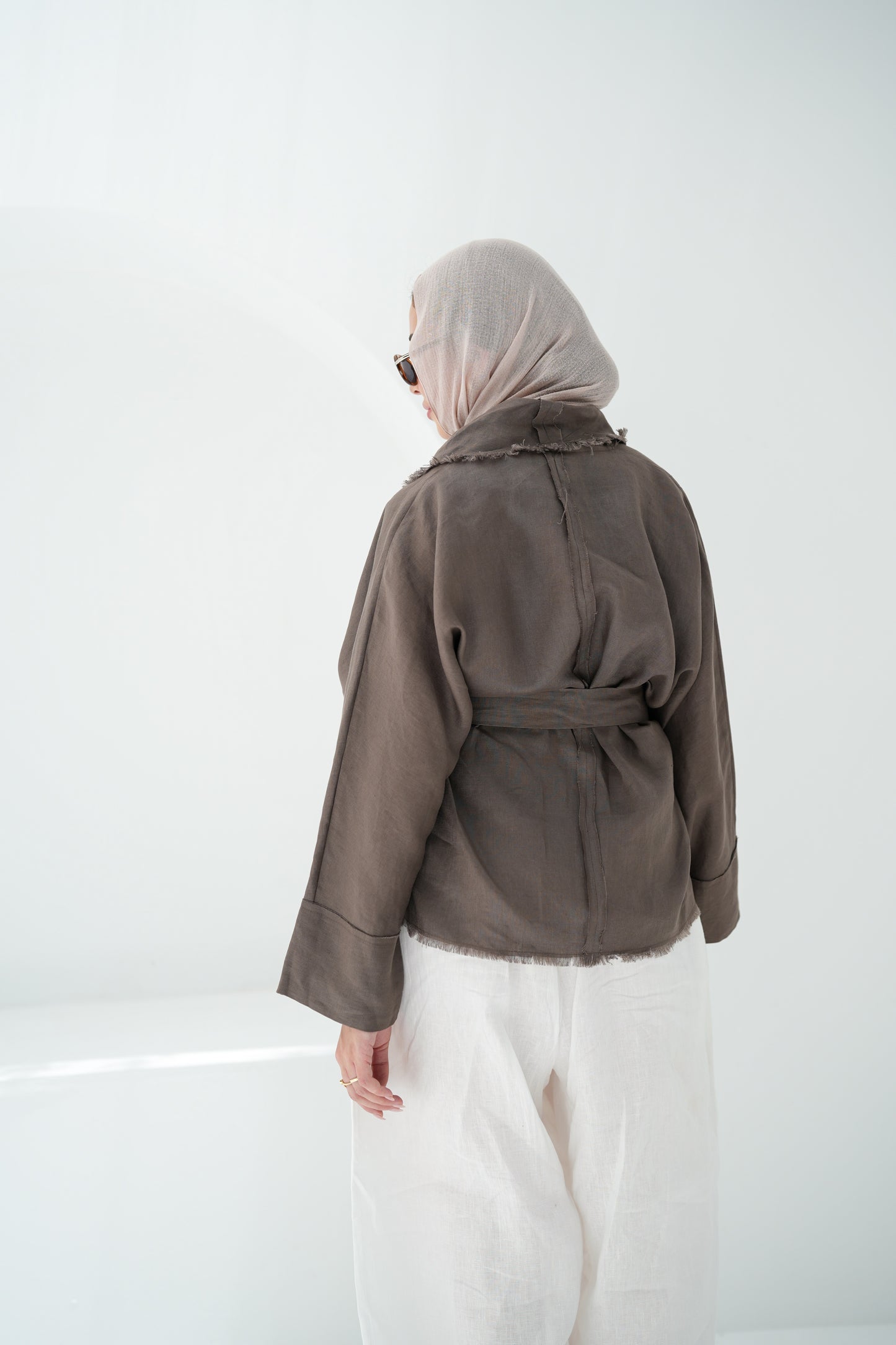 Sun Chaser Linen Cardigan - Mushroom