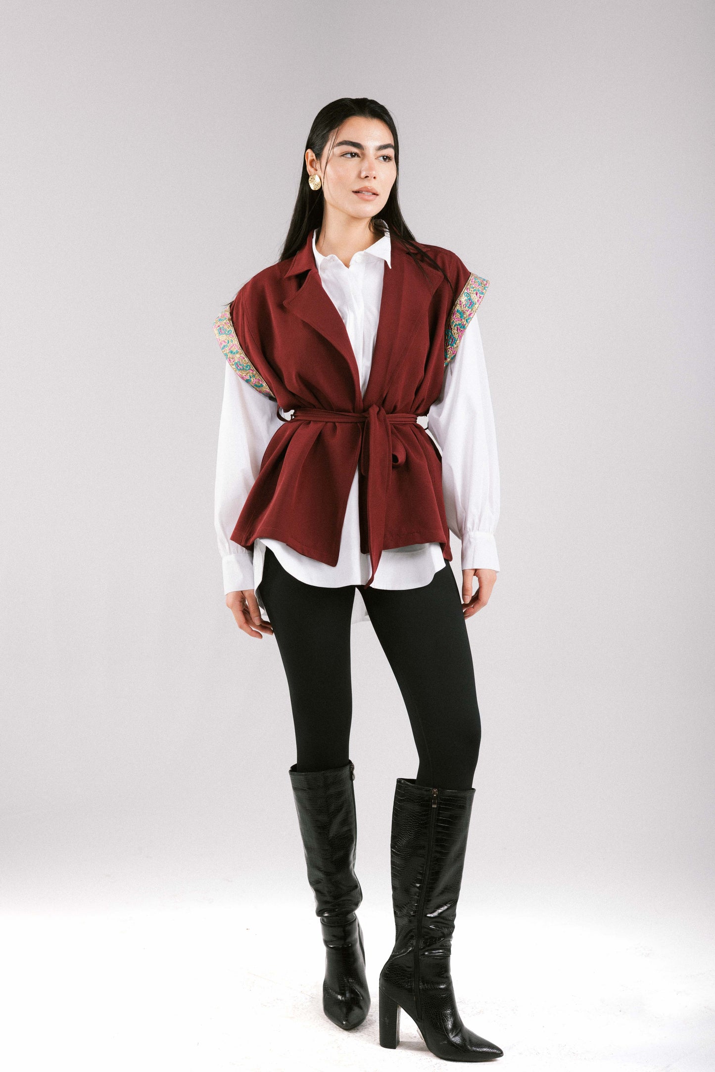 Top Notch Vest in Burgundy