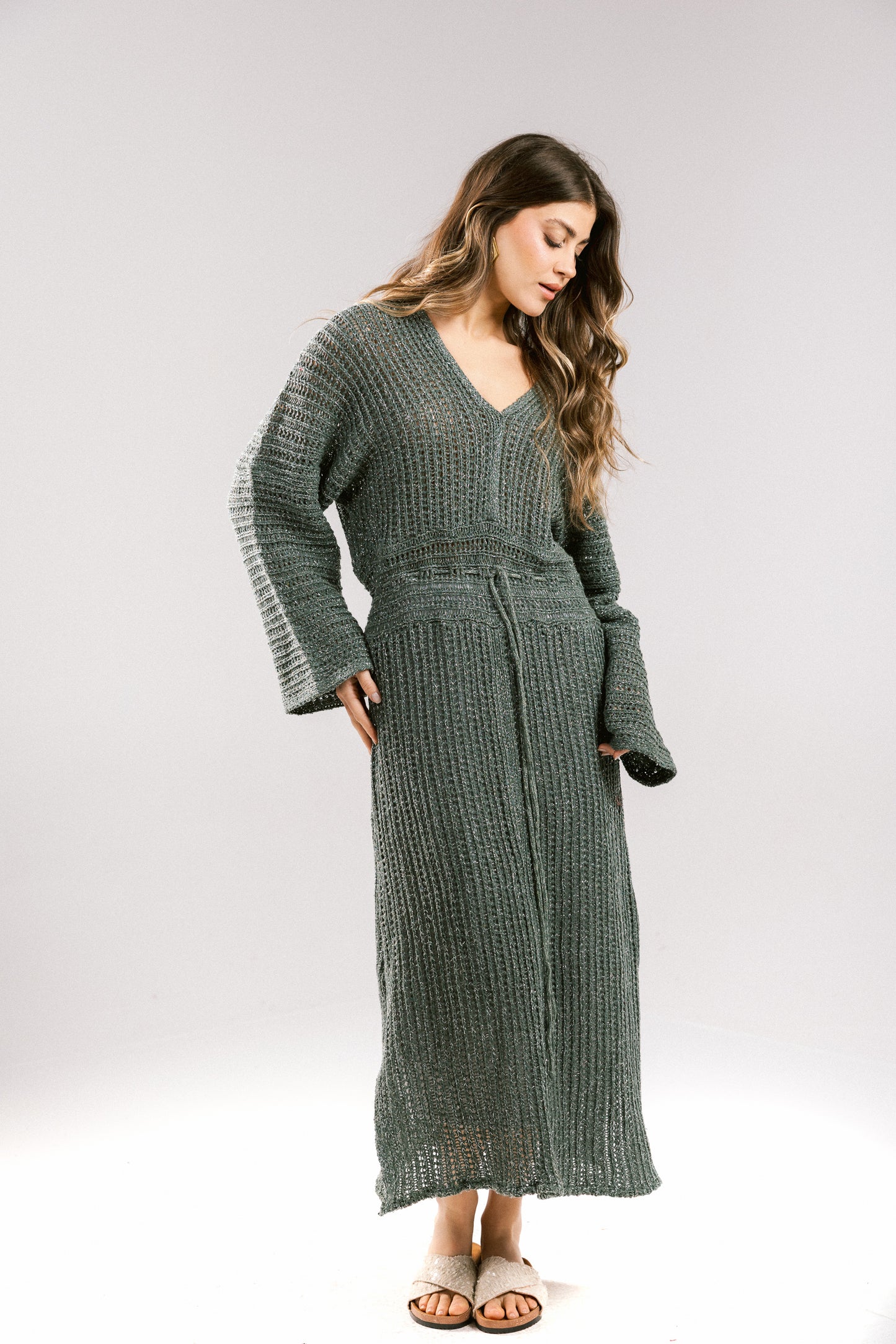 Sunbeam Crochet Coverup Dress - Olive